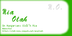 mia olah business card